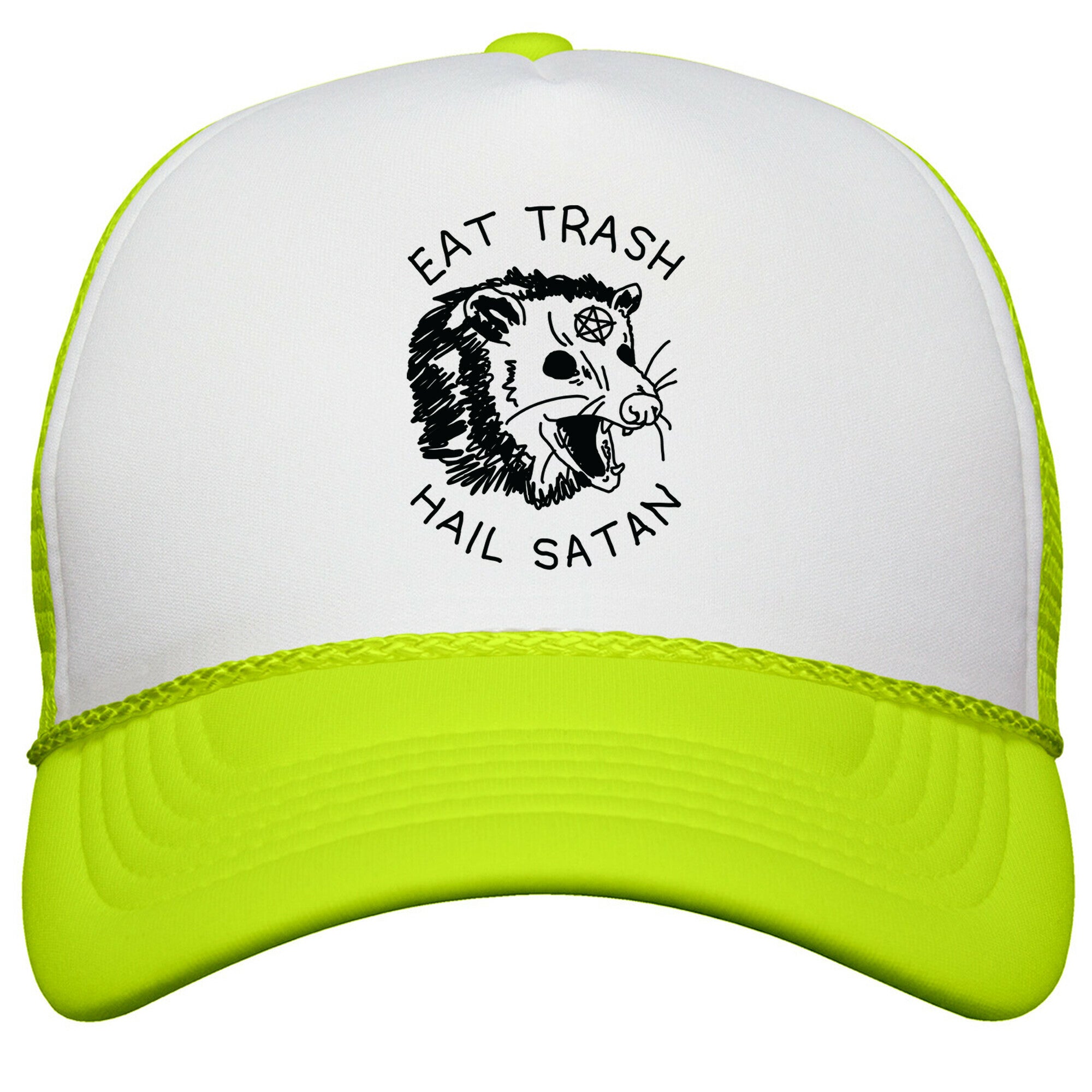 Eat Trash Hail Satan Possum Snapback Trucker Hat
